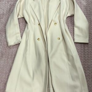 SHEIN Cream Double-Breasted Coat